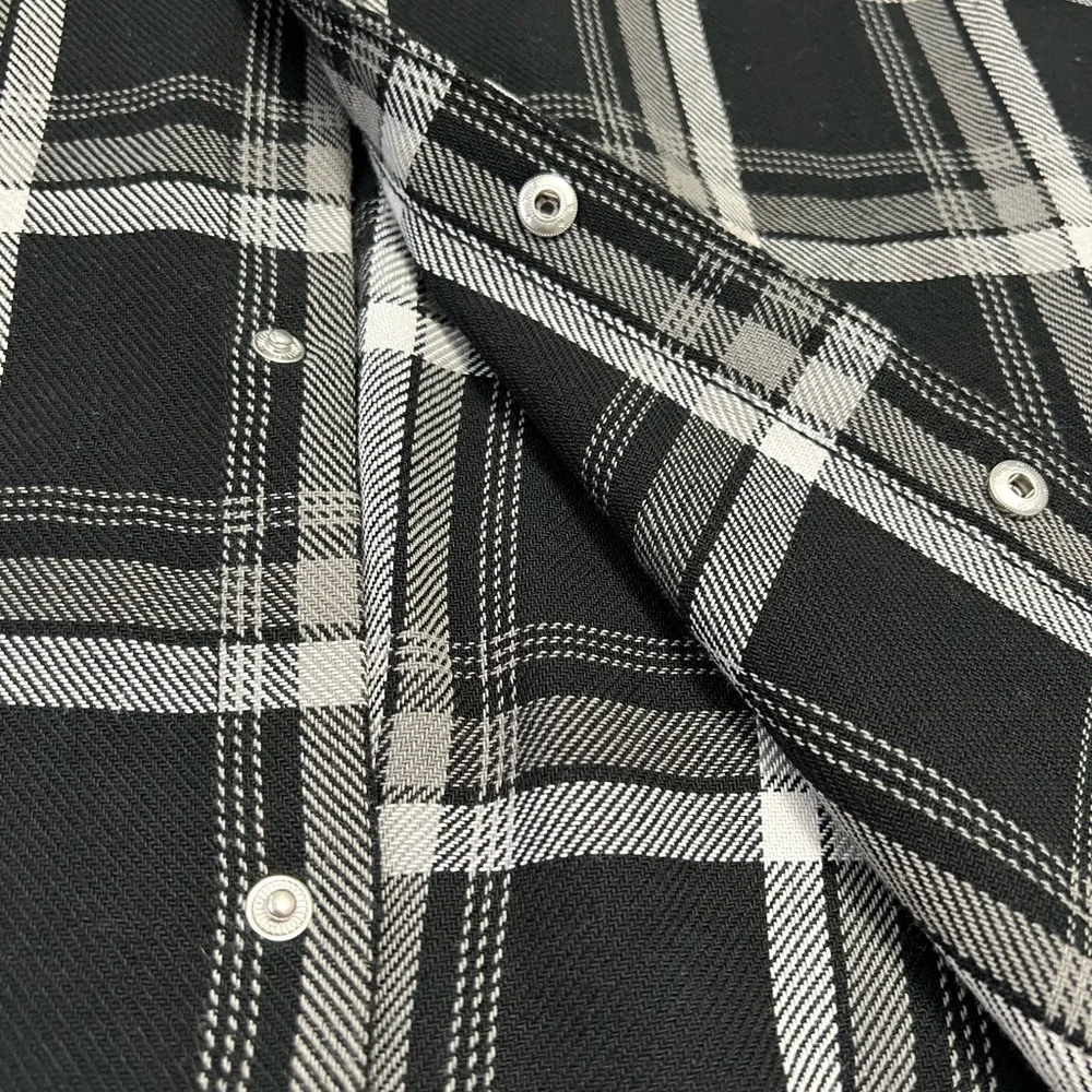 PARKSIDE MEN’S snap down THICK “work” shirt/jacket black/white size XL